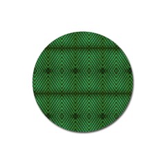 Green Diamond Grid Pattern Magnet 3  (round) by ExtraGoodSauce