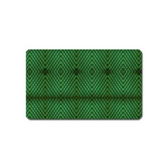 Green Diamond Grid Pattern Magnet (Name Card)