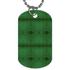 Green Diamond Grid Pattern Dog Tag (one Side)