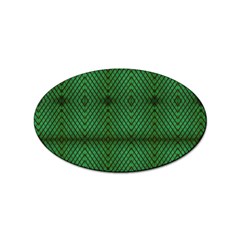 Green Diamond Grid Pattern Sticker Oval (100 pack)