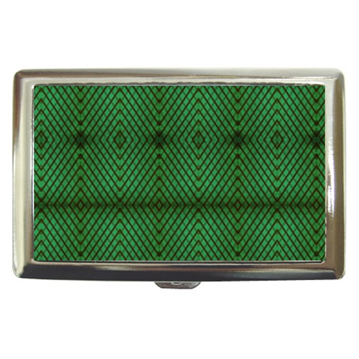 Green Diamond Grid Pattern Cigarette Money Case