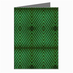 Green Diamond Grid Pattern Greeting Card