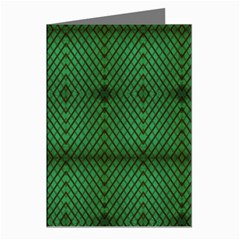 Green Diamond Grid Pattern Greeting Cards (Pkg of 8)