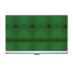 Green Diamond Grid Pattern Business Card Holder