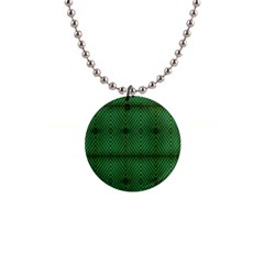 Green Diamond Grid Pattern 1  Button Necklace