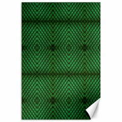 Green Diamond Grid Pattern Canvas 24  x 36 