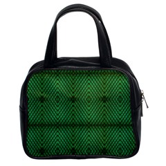 Green Diamond Grid Pattern Classic Handbag (Two Sides)