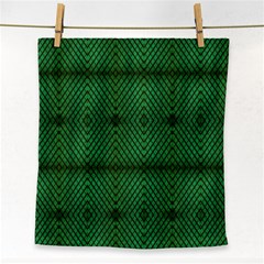 Green Diamond Grid Pattern Face Towel by ExtraGoodSauce