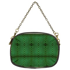 Green Diamond Grid Pattern Chain Purse (Two Sides)