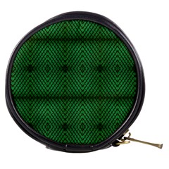 Green Diamond Grid Pattern Mini Makeup Bag