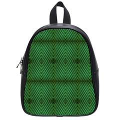 Green Diamond Grid Pattern School Bag (Small)