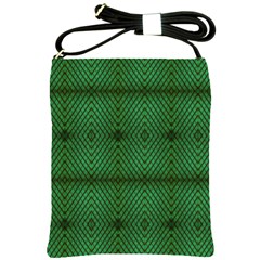 Green Diamond Grid Pattern Shoulder Sling Bag