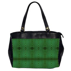 Green Diamond Grid Pattern Oversize Office Handbag (2 Sides)