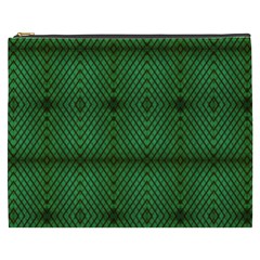 Green Diamond Grid Pattern Cosmetic Bag (XXXL)