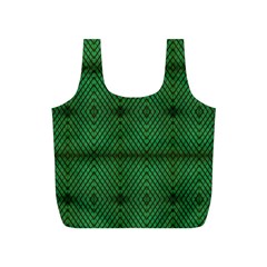 Green Diamond Grid Pattern Full Print Recycle Bag (S)