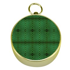 Green Diamond Grid Pattern Gold Compasses