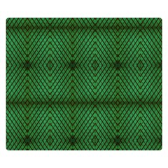 Green Diamond Grid Pattern Two Sides Premium Plush Fleece Blanket (Kids Size)