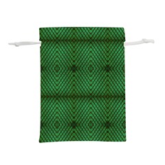 Green Diamond Grid Pattern Lightweight Drawstring Pouch (L)