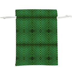 Green Diamond Grid Pattern Lightweight Drawstring Pouch (XL)