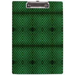 Green Diamond Grid Pattern A4 Acrylic Clipboard