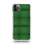 Green Diamond Grid Pattern iPhone 11 Pro Max 6.5 Inch TPU UV Print Case Front