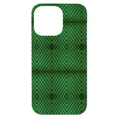 Green Diamond Grid Pattern iPhone 14 Pro Max Black UV Print Case