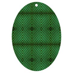 Green Diamond Grid Pattern Uv Print Acrylic Ornament Oval by ExtraGoodSauce