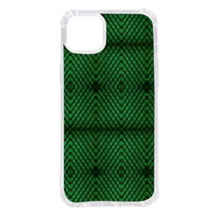 Green Diamond Grid Pattern iPhone 14 Plus TPU UV Print Case