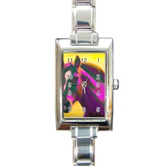 Vibrant Abstract Equine Art Rectangle Italian Charm Watch by ExtraGoodSauce