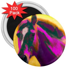 Vibrant Abstract Equine Art 3  Magnets (100 Pack) by ExtraGoodSauce