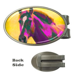 Vibrant Abstract Equine Art Money Clips (oval)  by ExtraAwesomeSauce