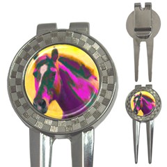 Vibrant Abstract Equine Art 3-in-1 Golf Divots by ExtraGoodSauce