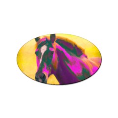 Vibrant Abstract Equine Art Sticker (oval) by ExtraGoodSauce