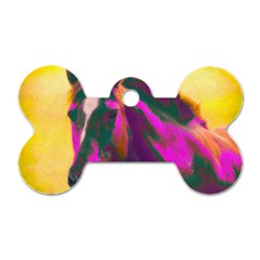 Vibrant Abstract Equine Art Dog Tag Bone (two Sides) by ExtraGoodSauce