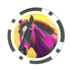 Vibrant Abstract Equine Art Poker Chip Card Guard by ExtraGoodSauce