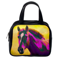 Vibrant Abstract Equine Art Classic Handbag (one Side) by ExtraGoodSauce