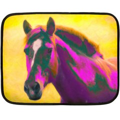 Vibrant Abstract Equine Art Fleece Blanket (mini) by ExtraGoodSauce