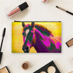 Vibrant Abstract Equine Art Cosmetic Bag (medium) by ExtraGoodSauce