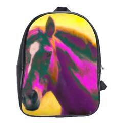 Vibrant Abstract Equine Art School Bag (large) by ExtraGoodSauce