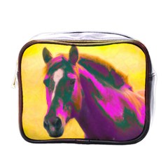 Vibrant Abstract Equine Art Mini Toiletries Bag (one Side) by ExtraGoodSauce