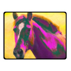 Vibrant Abstract Equine Art Fleece Blanket (small) by ExtraGoodSauce