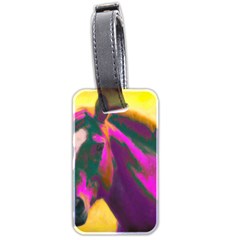 Vibrant Abstract Equine Art Luggage Tag (two Sides) by ExtraGoodSauce