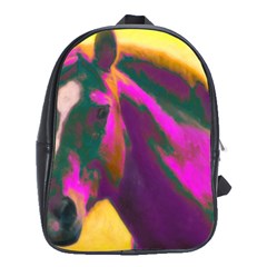 Vibrant Abstract Equine Art School Bag (xl) by ExtraGoodSauce