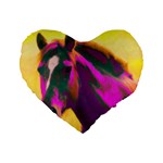 Vibrant Abstract Equine Art Standard 16  Premium Heart Shape Cushions Front