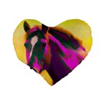 Vibrant Abstract Equine Art Standard 16  Premium Heart Shape Cushions Back