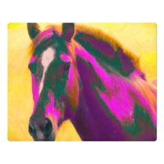 Vibrant Abstract Equine Art Two Sides Premium Plush Fleece Blanket (large) by ExtraGoodSauce