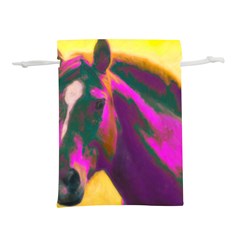 Vibrant Abstract Equine Art Lightweight Drawstring Pouch (m) by ExtraGoodSauce