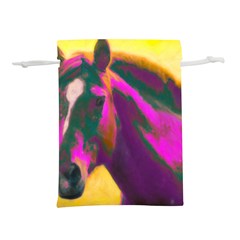 Vibrant Abstract Equine Art Lightweight Drawstring Pouch (l) by ExtraGoodSauce