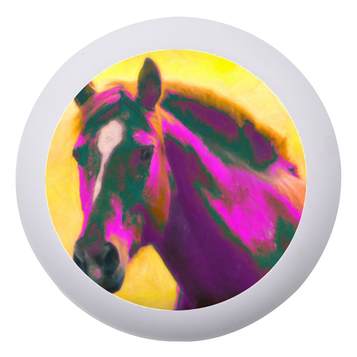 Vibrant Abstract Equine Art Dento Box with Mirror