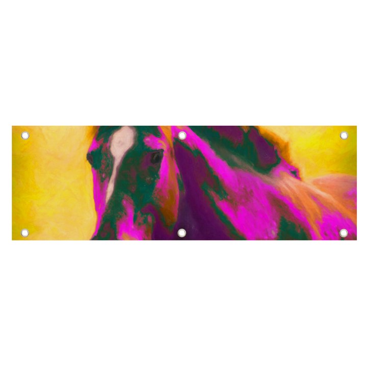 Vibrant Abstract Equine Art Banner and Sign 6  x 2 